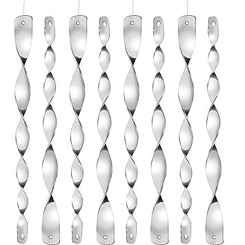 Hestya 15 Packung Vogel Abweisender Wind Twisting Reflektierende Scare Rods 12 Zoll Effektive und attraktive Hanging Bird Rep