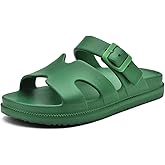 Haifago Women's Flat Sandals with Arch Support, Summer Beach Slip on Slides Comfort Lightweight H-Strap Sandal Adjustable Buckle