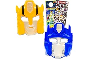 Transformers Masks for Kids 2 Pack Set - Bundle with Optimus Prime and Bumblebees Masks for Dress Up Pretend Play Plus Stickers, More | Transformers Costume Accessories