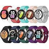 10 Pack No Gap Bands Compatible with Samsung Galaxy Watch 7 6 5 4 Band 40mm 44mm, Galaxy Watch 6 4 Classic 42mm 46mm 43mm 47mm, Galaxy Watch 5 Pro 45mm, Galaxy Watch FE 40mm, 20mm Soft Silicone Sport Strap Women Men
