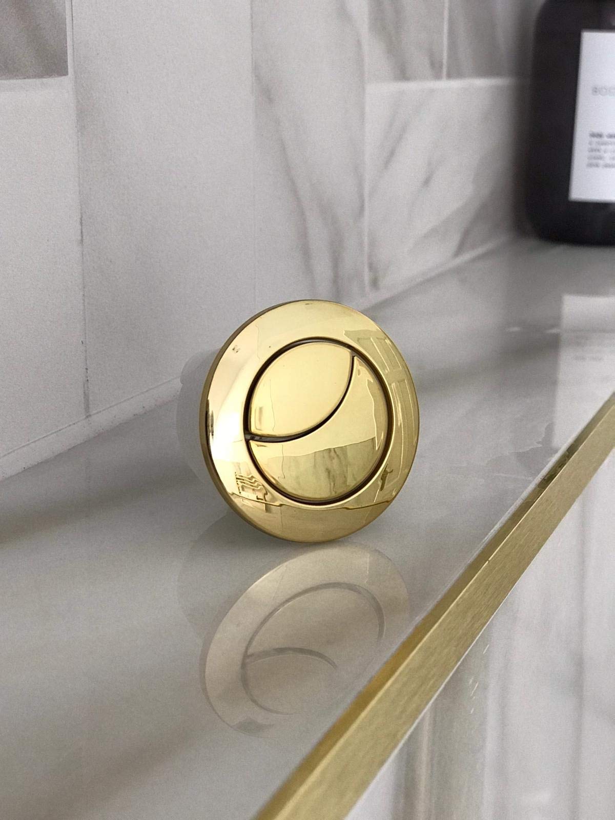 Gold Bathroom Brass Dual Toilet Push Flush Button Mechanism