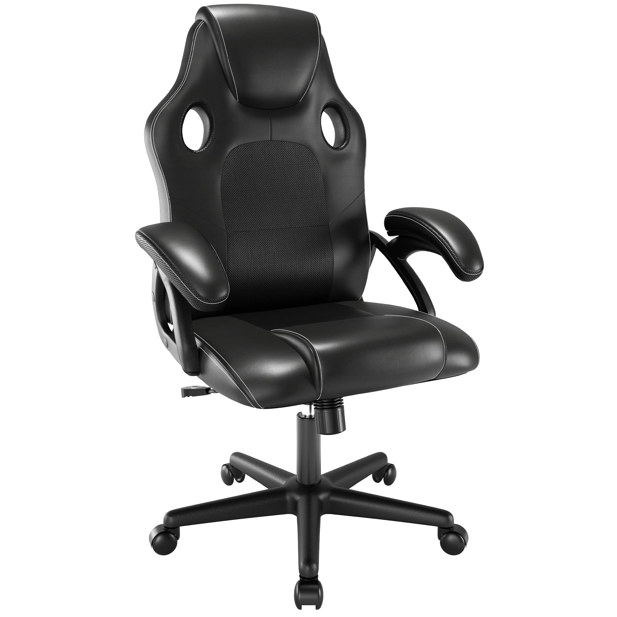 play haha Office Chair,Ergonomic High Back Seat With Breathable Mesh Insert Padded Armrests Durable Base Lumbar Support Faux Leather Surface For Gaming Home Or Office Use Gaming Chair