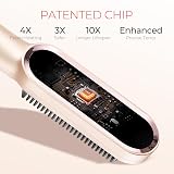 TYMO Hair Straightener Brush UK 2-in-1 Anti-Scald 5 Temp Settings 130-210C Peach view 4
