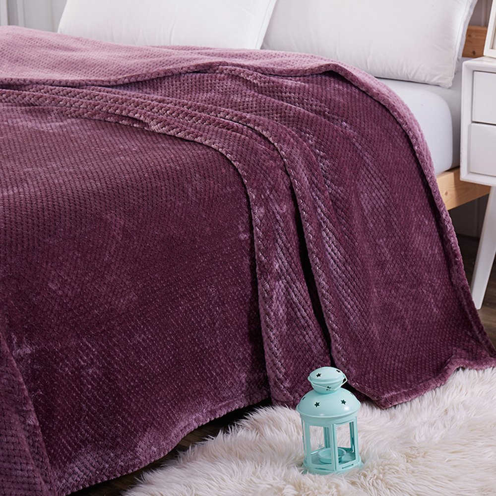 MYLUNE HOME Flannel Blanket Throws Quilt for Bedroom Living Rooms Sofa Full/Queen/King Size