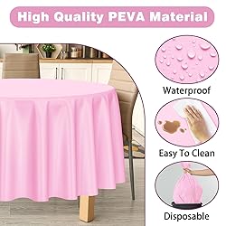 Kopokita 6 Pack Pink Round Disposable Plastic