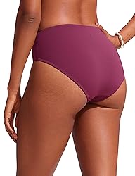 CRZ YOGA Bikini Bottoms for Women Mid Rise Full