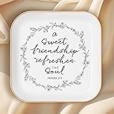 Friendship Gifts for Women – Jewelry Dish, Friend Gifts for Women, Sweet Friendship – Proverbs 27:9，Bible Verse Jewelry Dish, Christian Gifts – Jewelry Tray Dish