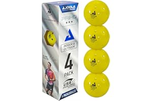 JOOLA Primo Pickleball Balls - Tournament Indoor and Outdoor Pickleball Balls - USAPA Approved - Ideally Weighted and Precision Crafted 40 Hole Design Official Size - Choose 4, 20, 100 Pack