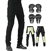 CTBQiTom Motorcycle Pants for Men with Protective Lining for Motocross Motorbike Dirt Bike Jeans CE Armored Riding Pants