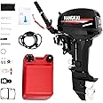 BJTDLLX Outboard Boat Motors, 2 Stroke 18HP Outboard Motor Boat Motor, 246CC Heavy Duty Fishing Boat Engine Marine Engine with CDI Ignition System Water Cooling System, 40CM/16inch Short Shaft