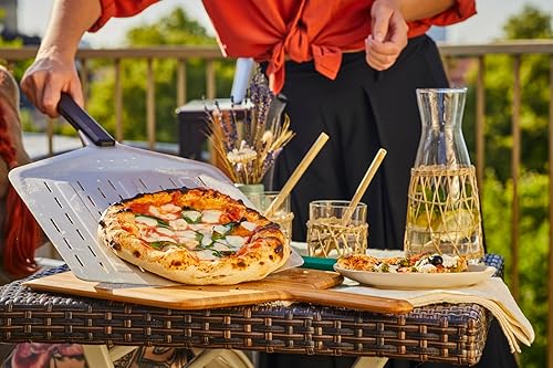 ooni 12” Perforated Pizza Peel – Aluminum Metal Pizza Peel 12 Inch