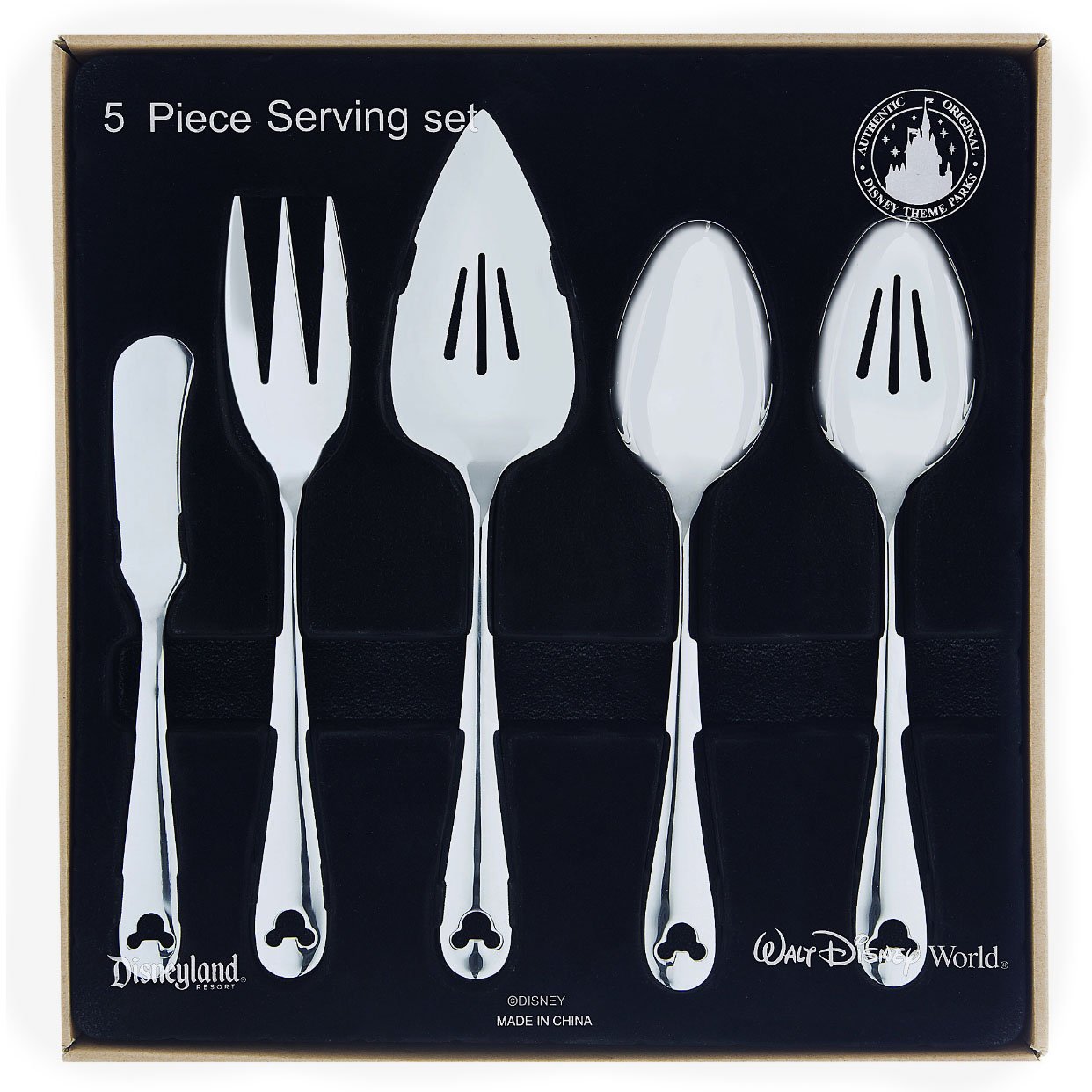Disney Parks Exclusive Mickey Mouse Icon Flatware 5 Pc. Serving Set 18/
