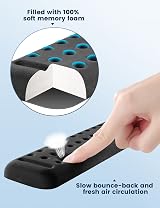 VAYDEER Ultra-Comfort Ergonomic Keyboard & Mouse Wrist Rest Set 17.3" Black view 4
