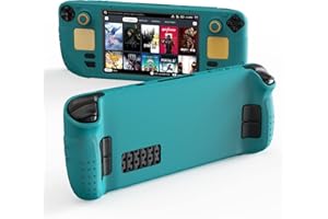 IINE Steam Deck Protective Case 9 in 1 Full Protection,Soft Silicone Material Shockproof Case,Green