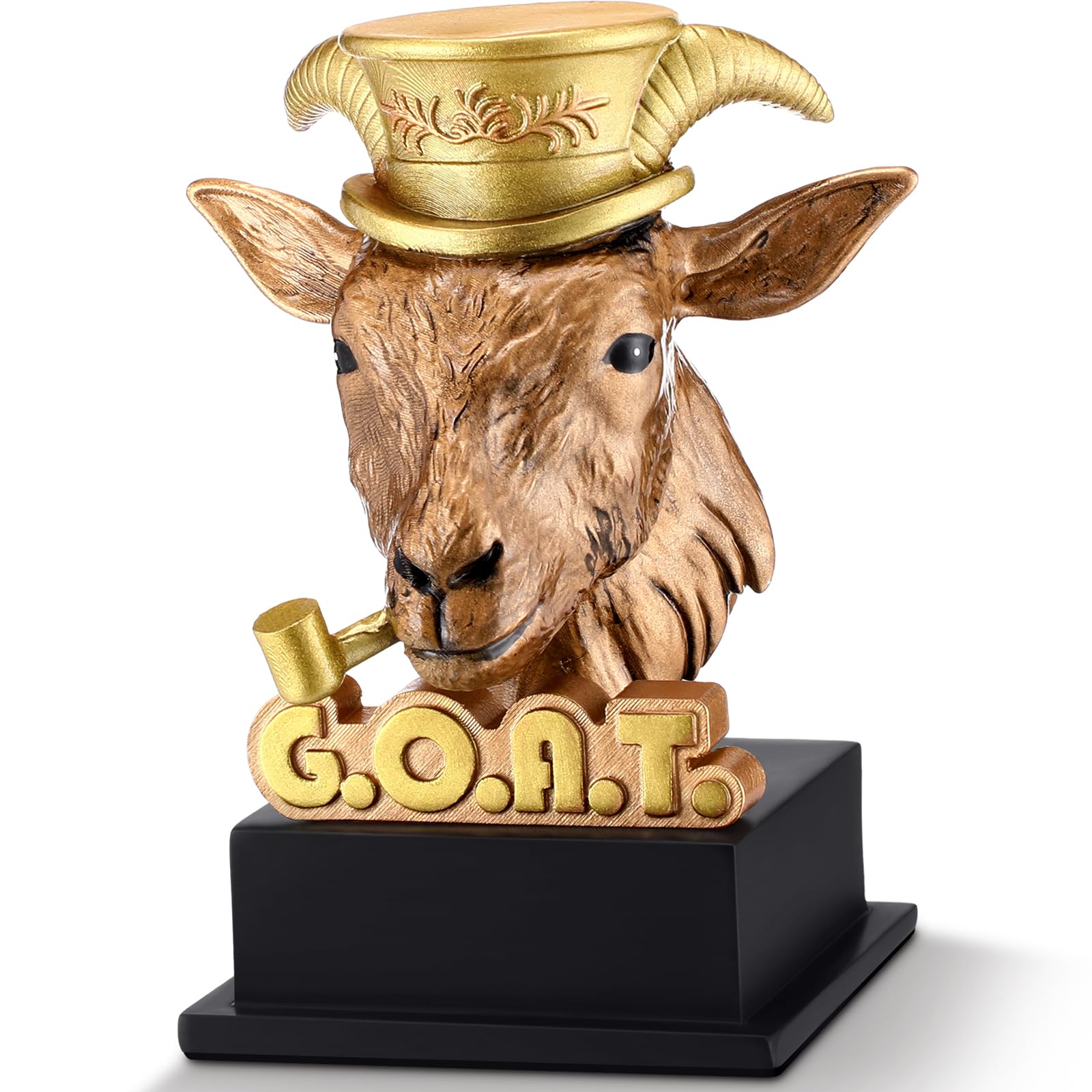 Photo 1 of Zhengmy Goat Trophy Award Winner Trophies for Adults G. O. A. T. Greatest of All Time Funny Appreciation Gift Recognition Gift Plaque for Sports Employee Teacher Boss Friend Winner(Bronze Golden)