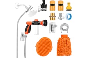 BOBOKA Dog Wash Hose Attachment with Soap Dispenser, Metal 3-Way Shower Diverter&6.6 Ft Long Hose, Dog Shower Attachment for Indoor Outdoor for Pet Showering, Car Wash, Watering Plants&Patio