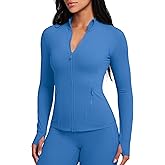 GYM RAINBOW Womens AiringBrez Full Zip Workout Jacket Lightweight Waist-Snatching Hip Length Athletic Gym Running Jacket