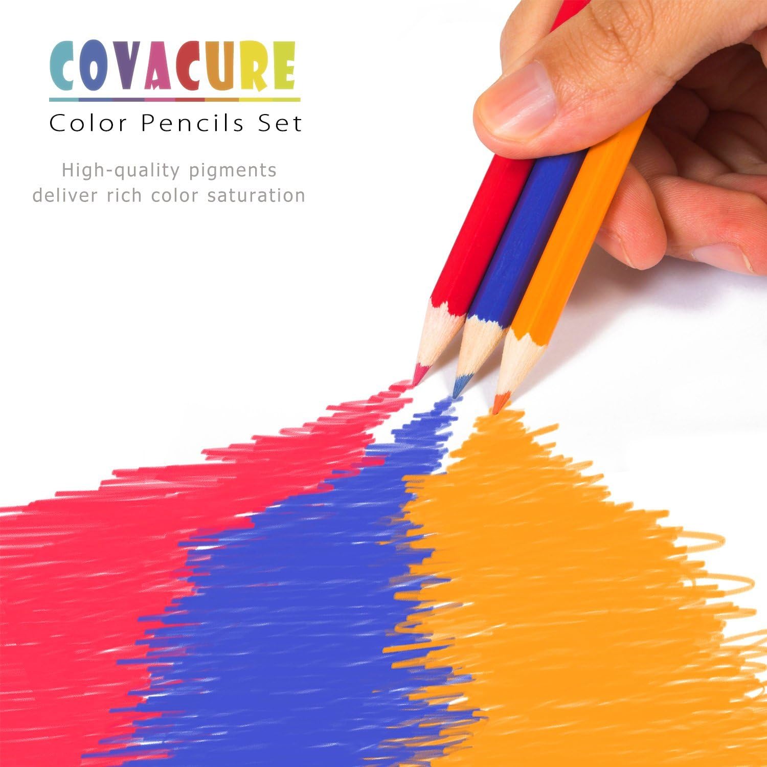 Colored Pencils Set for Adult and Kids - COVACURE Premier Color Pencil Set With 36 Colouring Pencils Sharpener and Canvas Pencil Bag for Kids and Adult Coloring Book. Ideal for Christmas Gifts : Office Products
