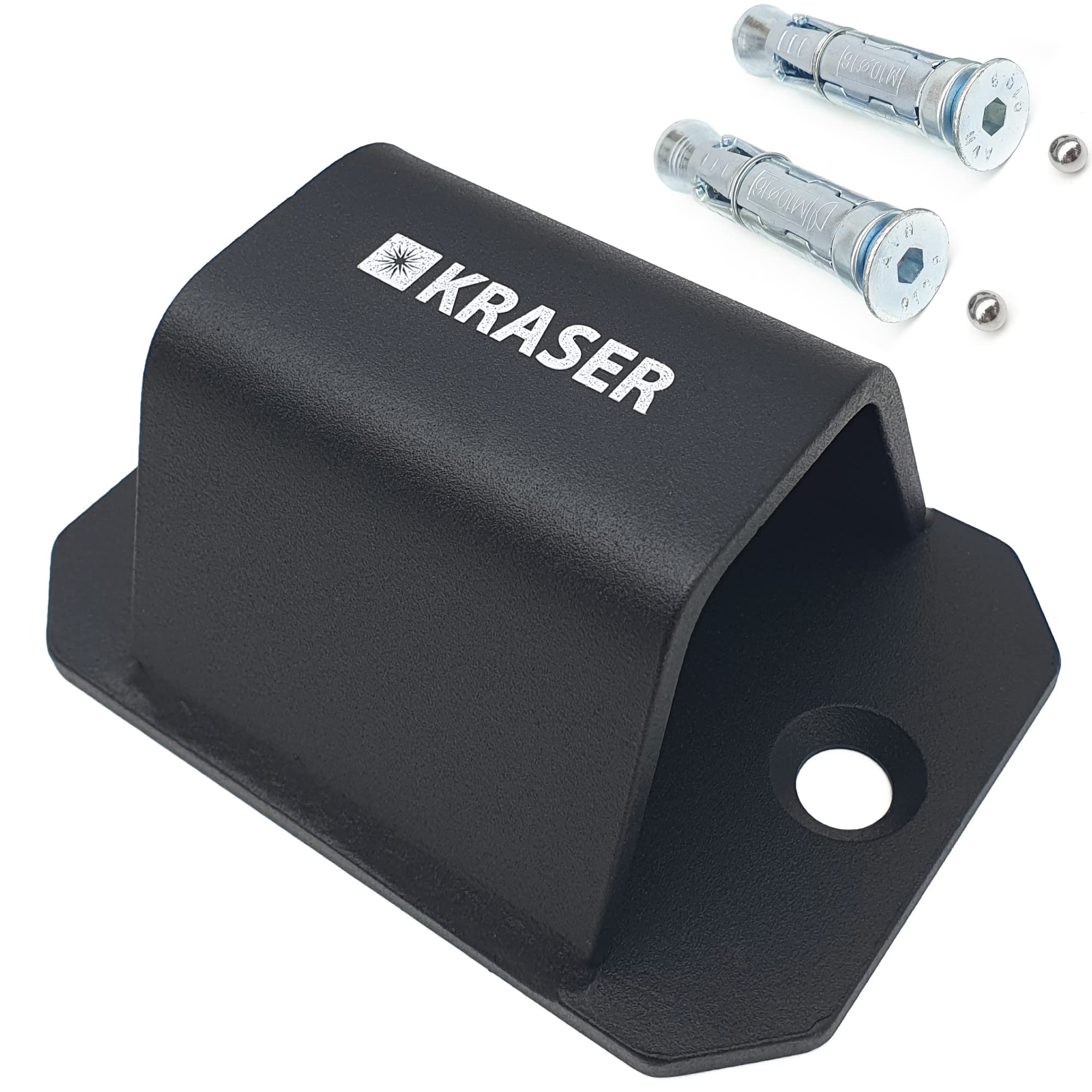 KRASER KR51B Security Anchor for Chain up to ø50mm, High-Strength Steel with 2 Protected Expansion Bolts, Anti Theft Floor and Wall Ground for Chain, Parking, Garage, Motorcycle, Trailer, Scooter Bike