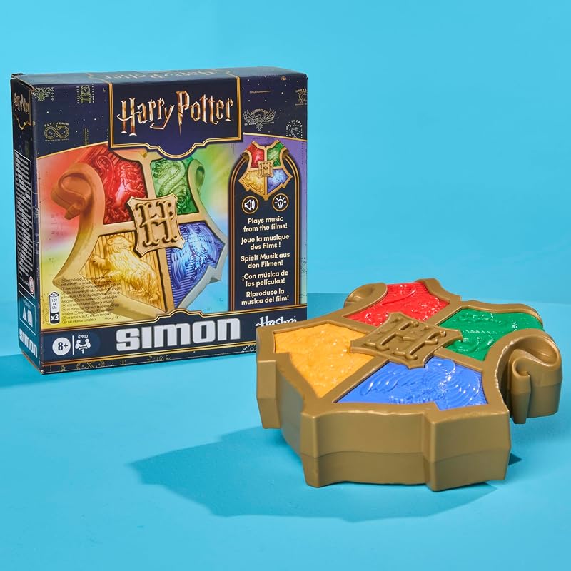 Simon : Harry Potter, Jeu de mémoire électronique Portable, thématique Poudlard, Sons et lumières, sous Licence, 1 Joueurs et +, dès 8 Ans
