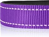 HEELE Reflective Dog Collar Purple Medium Large Adjustable 40-66cm view 4