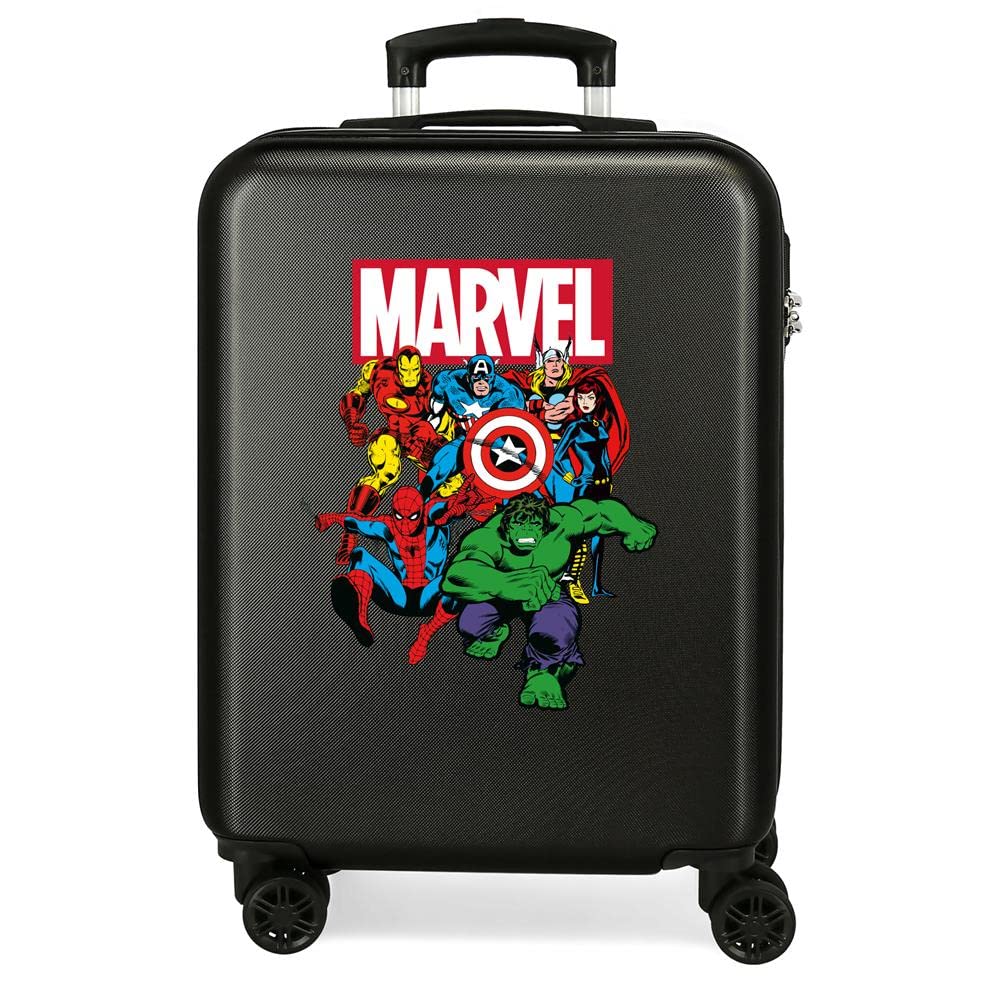 Marvel Avengers Sky Avengers Black Cabin Suitcase 38 x 55 x 20 cm Rigid ABS Combination Lock 34 Litre 2.6 kg 4 Double Wheels Hand Luggage