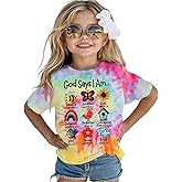Ritatte God Says I Am Bee Shirt Toddler Girls Christian Bible Verse T-Shirt Religious Tee Inspirational Tie Dye Tops