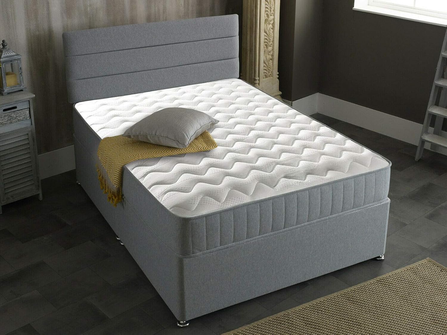 Starlight Beds Castle 8-Inch Hybrid Small Single Memory Foam Mattress with Springs - Soft, Grey, (2ft6 x 6ft3) - Image 3