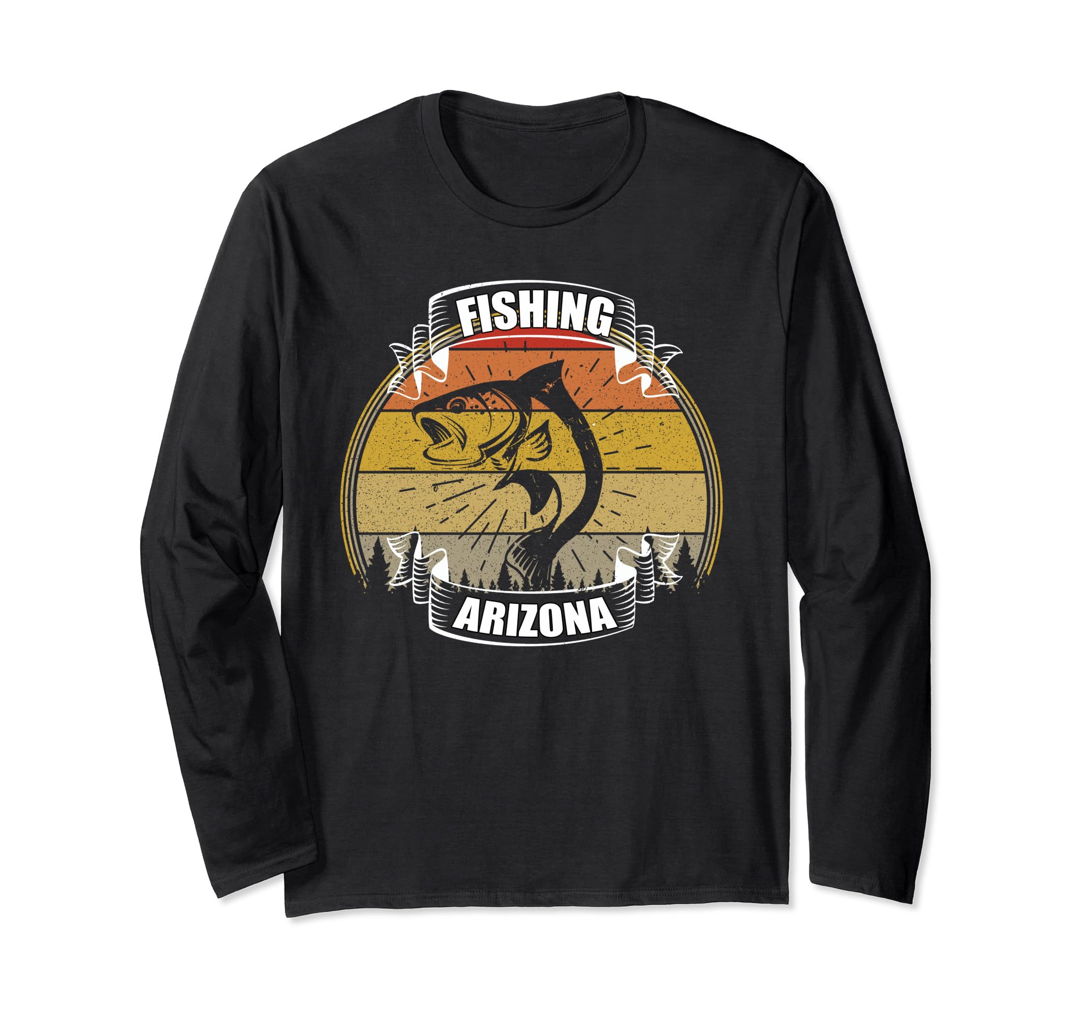 State of Arizona Fisherman Sunset Fish Arizona Fishing Long Sleeve T-Shirt