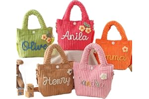 Personalized toddler crossbody bag, small corduroy purse for daycare, baby travel bag, preschool and birthday present