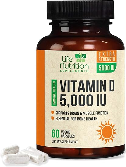 Amazon Com Vitamina D Vitamina D3 5000 Ui 125 Mcg Hecha En Estados Unidos Suplemento Oseo Pildoras Para Dientes Corazon E Inmune Apoyo Para Hombres Y Mujeres Sin Omg Y Sin Gluten