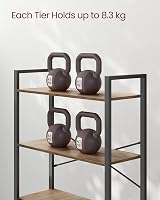 VASAGLE 6-Tier Bookshelf Bookcase 30x80x186 cm Wheat Brown Ink Black LLS082B48 view 8