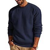 PJ PAUL JONES Mens Sweater Crewneck Knit Sweaters Casual Waffle Pullover Sweater for Men