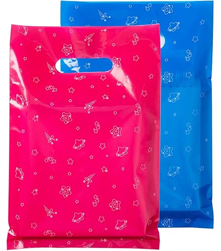 thumbnail image 2 of MLAFLY Goody Bags 50-Pack - 7x10 Inch Plastic Treat Bags With Handles For Birthday Parties 2 of 14