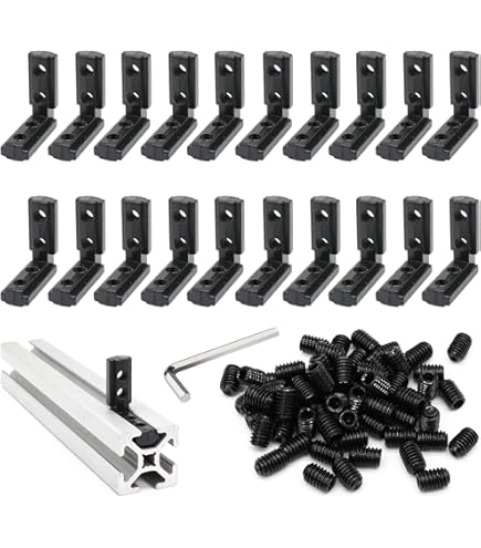 BLCCLOY 40-Pack 10 Series T-Slot Nuts And Bolts – Black Aluminum Extrusion Hardware For 1" Rails
