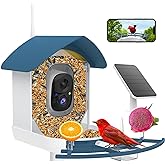 Bird Feeder with Camera,AI Identify Birds Species,Smart Bird Camera with Solar Powered,Auto Record FHD Birds Video in Backyard,Instant Notifications,Ideal Gift for Family and Bird Lovers,Navy Blue