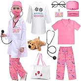 G.C Kids Veterinarian Costume Toddler Doctor Kit Scrubs Doctor Vet Costume Play Set Boys Girls Halloween Dress Up Career Day