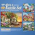Bits and Pieces – 4-in-1 Multi-Pack 1000 Piece Jigsaw Puzzles for Adults – Scenic Beauty by Artist Alan Giana, Completed Puzzle Size: 20" x 27"