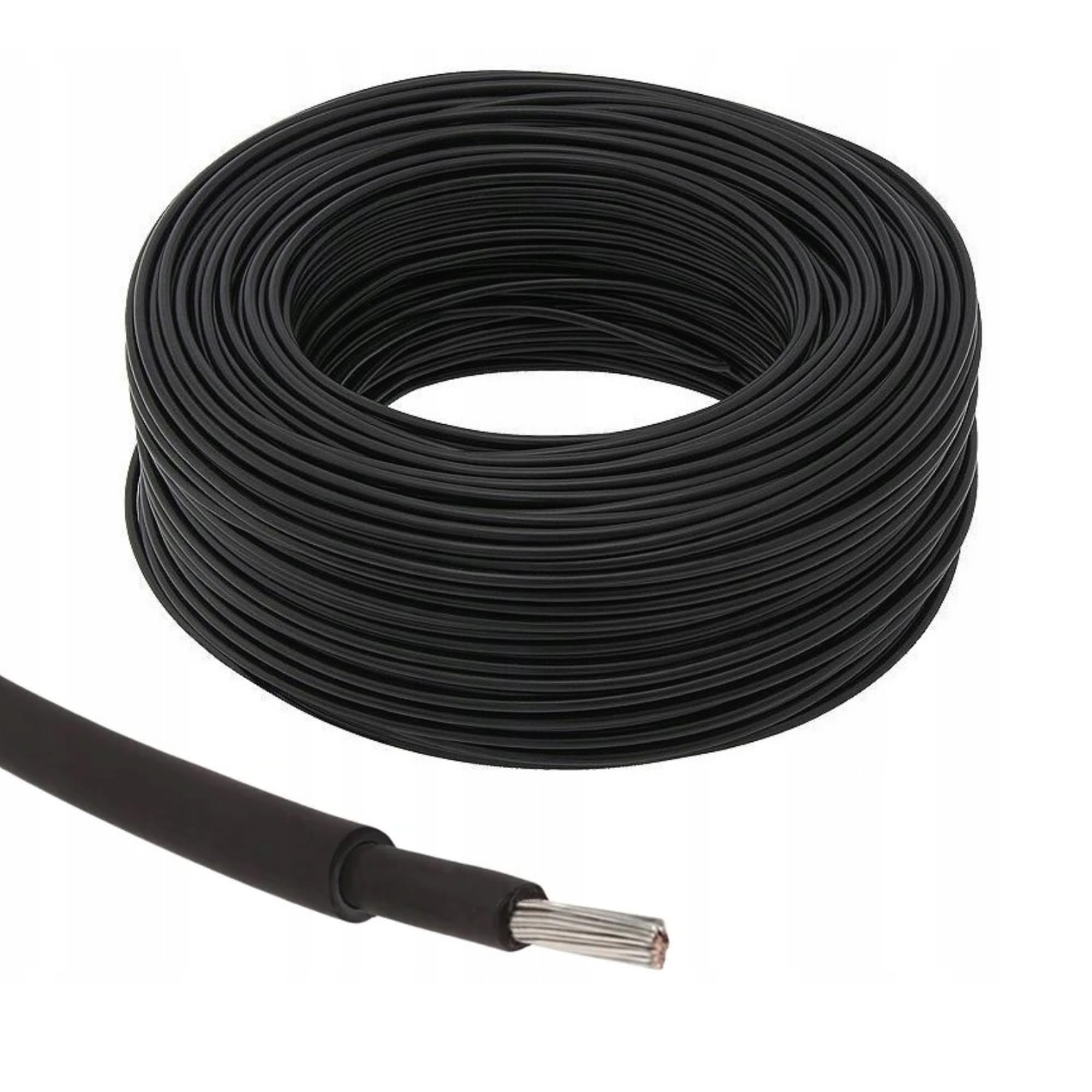 Solar Panel PV Cable DC Rated Black & Red 4mm² 6mm² 10mm² - 1800V Double Insulated Quality Wire by BMF DIRECT® (5 Metres, 10mm² Black)