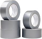 5 Pack Duct Tape 50mm x 27.4m Heavy Duty Silver Cloth Tape