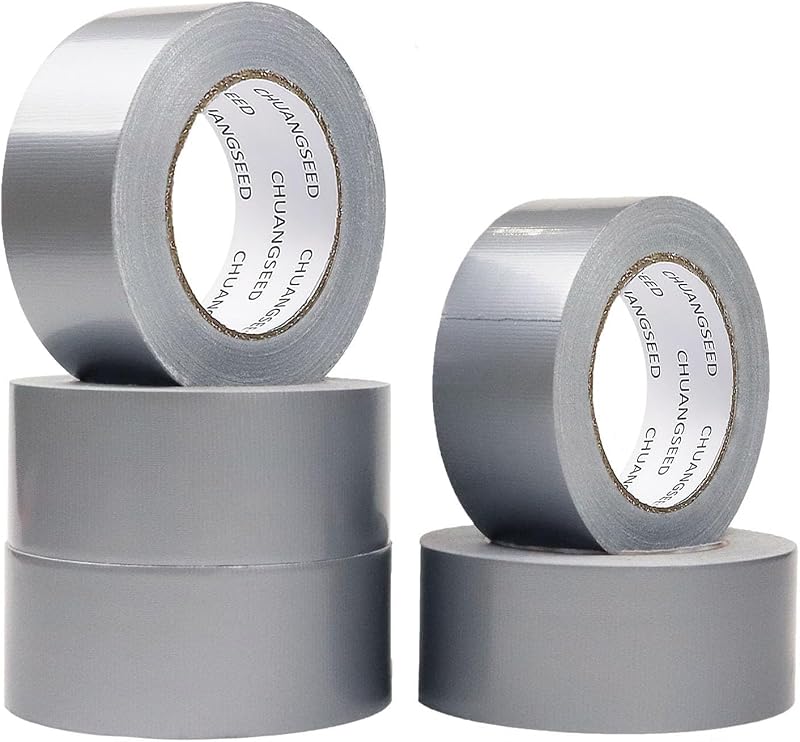 5 Pack Duct Tape 50mm x 27.4m Heavy Duty Silver Cloth Tape