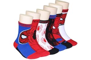 MARVEL Super Hero Adventures Spider-Man Boys Toddler 6 pack Crew Socks
