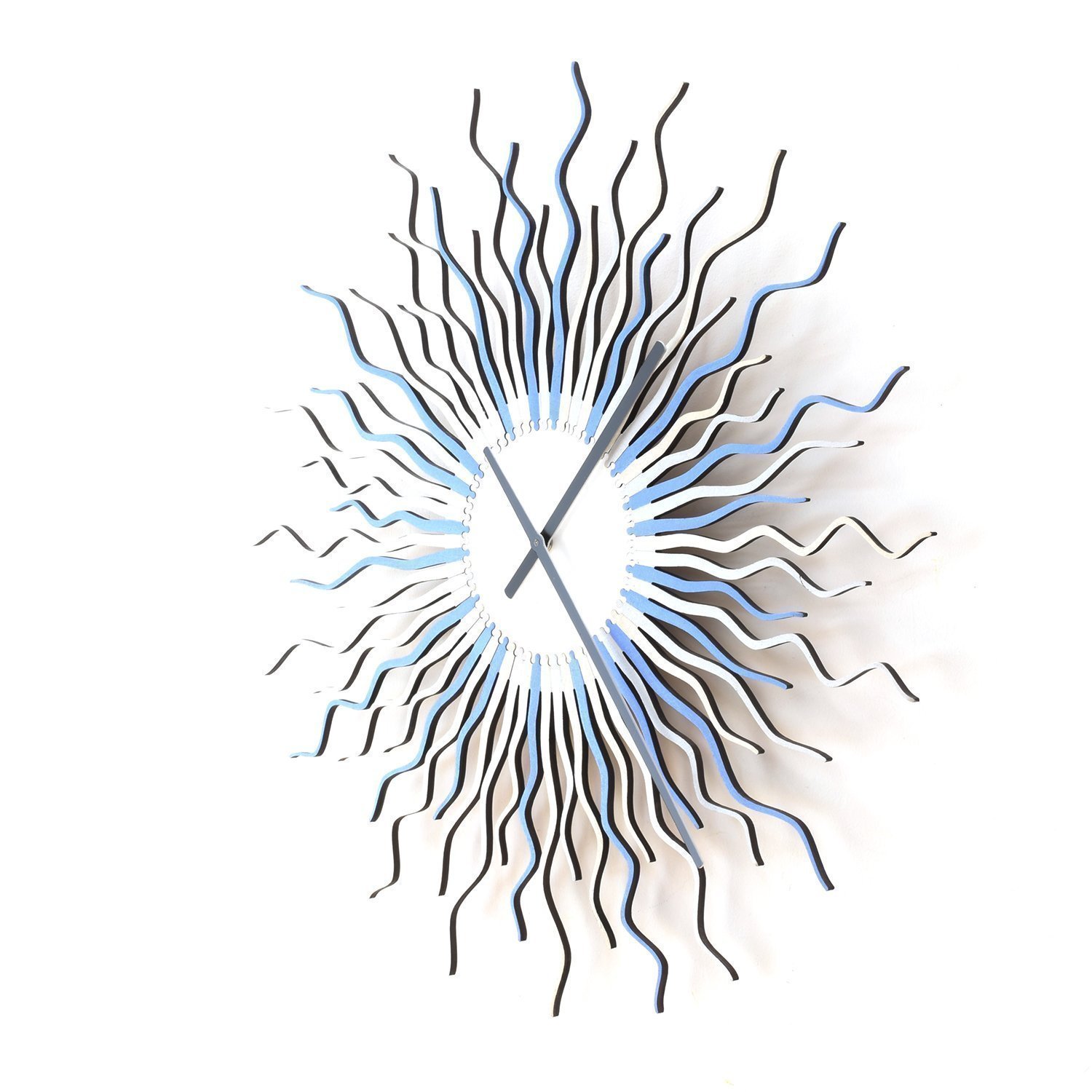 16inch Blue, Gray and Silver Starburst Wall Clock, Chic Wintry Colors Wall Decor & Art + Handmade Medusa Arctic Clock Large (L) Size by ardeola - Image 4