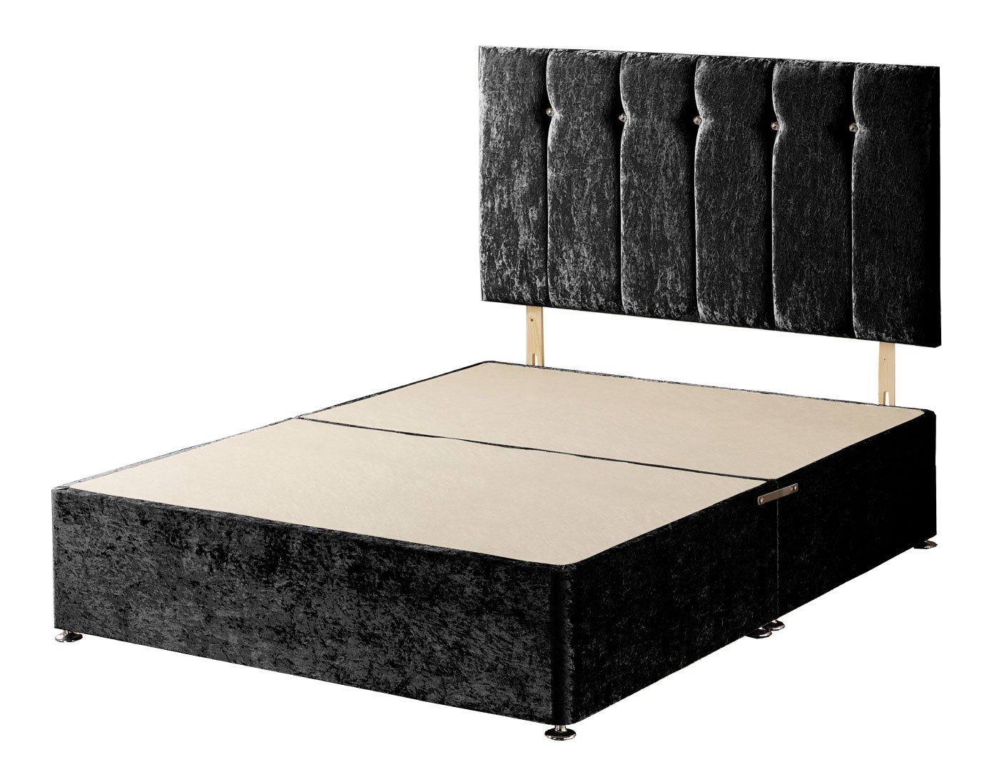 WINDSOR Divan, Fabric, Black, Double