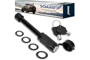 Soarify Trailer Hitch Lock - Fits 2" Receiver Tubes, Class III & IV Hitch Receivers, Anti-Theft Trailer Receiver Lock 5/8" Dia Locking Receiver Pin (3.5" Effective Length)