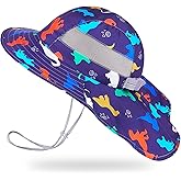 Kids Sun Hat UV Protection Summer Beach Play Hats Wide Brim Neck Flap for Girls Boys
