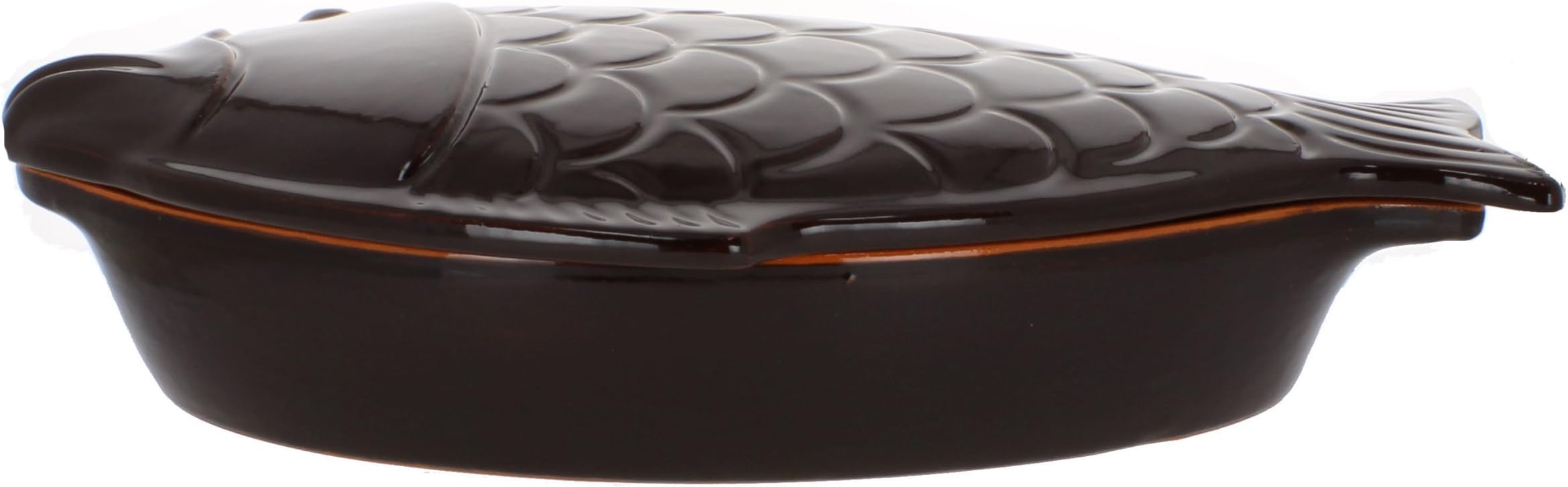 Coli Bakeware CL03-BR-C5 Italian Ceramic Fish Baker Pot, 1.5-Quart, Brown