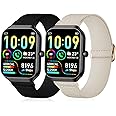 Strisinho 2 Pack Stretchy Nylon Solo Loop Compatible with Motast P99/Togala P99 Smart Watch Women Men, Soft Nylon Elastic Straps Sport Wristband for Motast P99/Togala P99 1.96" HD Fitness Watch