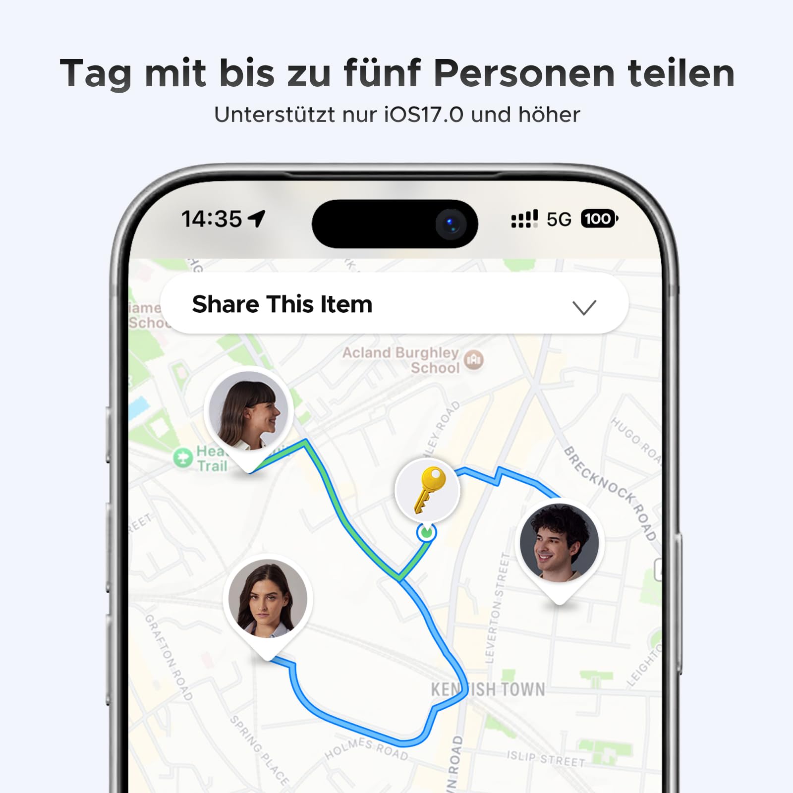 UGREEN FineTrack kompatibel mit Apple Find My (nur iOS), GPS Tracker, Schlüsselfinder mit Austauschbarer Batterie, 24 Monaten Batterielebensdauer, Tracker für Koffer, Keys, Reisepässe(1 Pack) 8