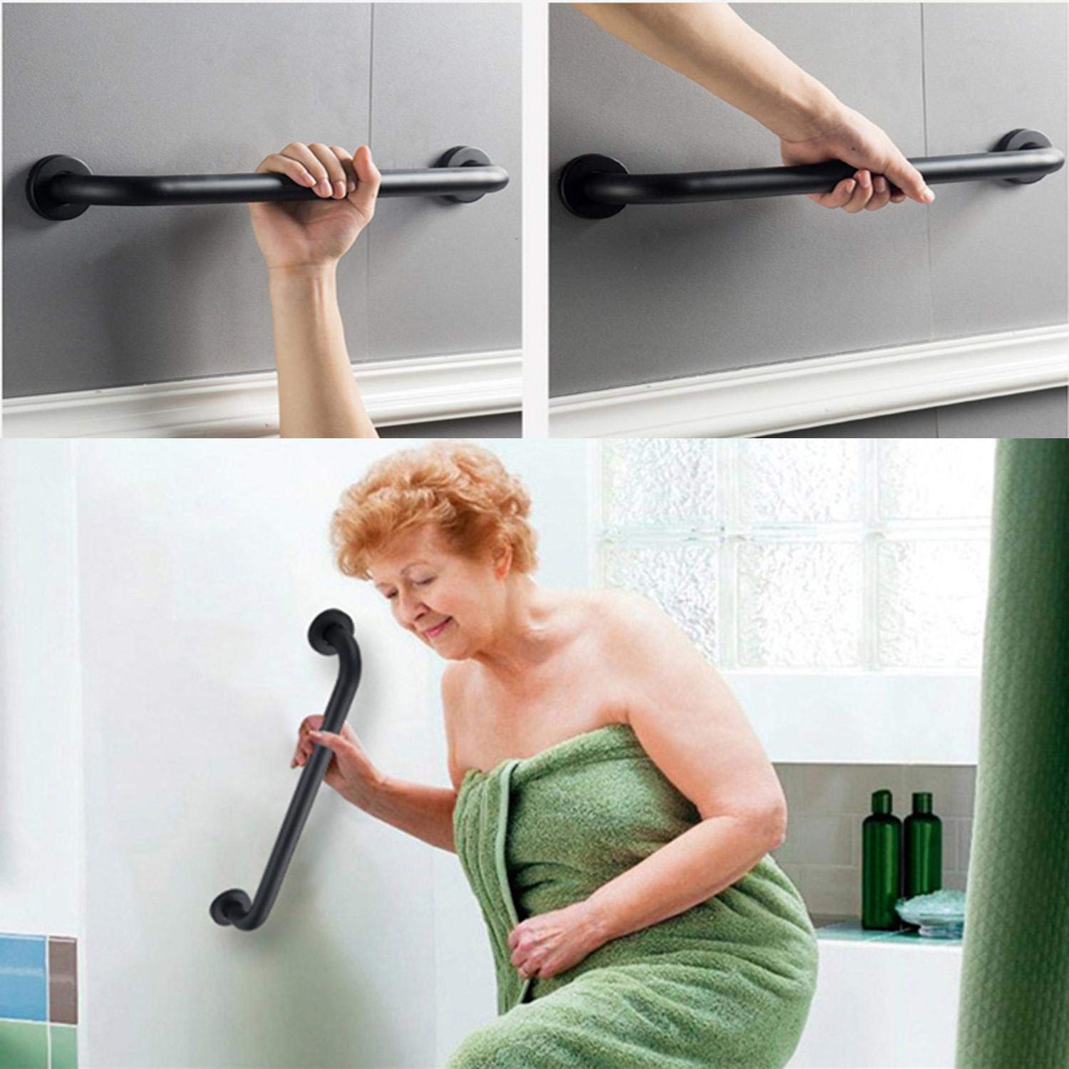 12 Inch Stainless Steel Shower Grab Bar,ZUEXT Oil Rubbed Black Shower